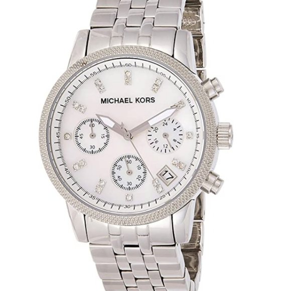 Michael Kors MK5020 Silver Knurl Top Ring Watch - Picture 2 of 4